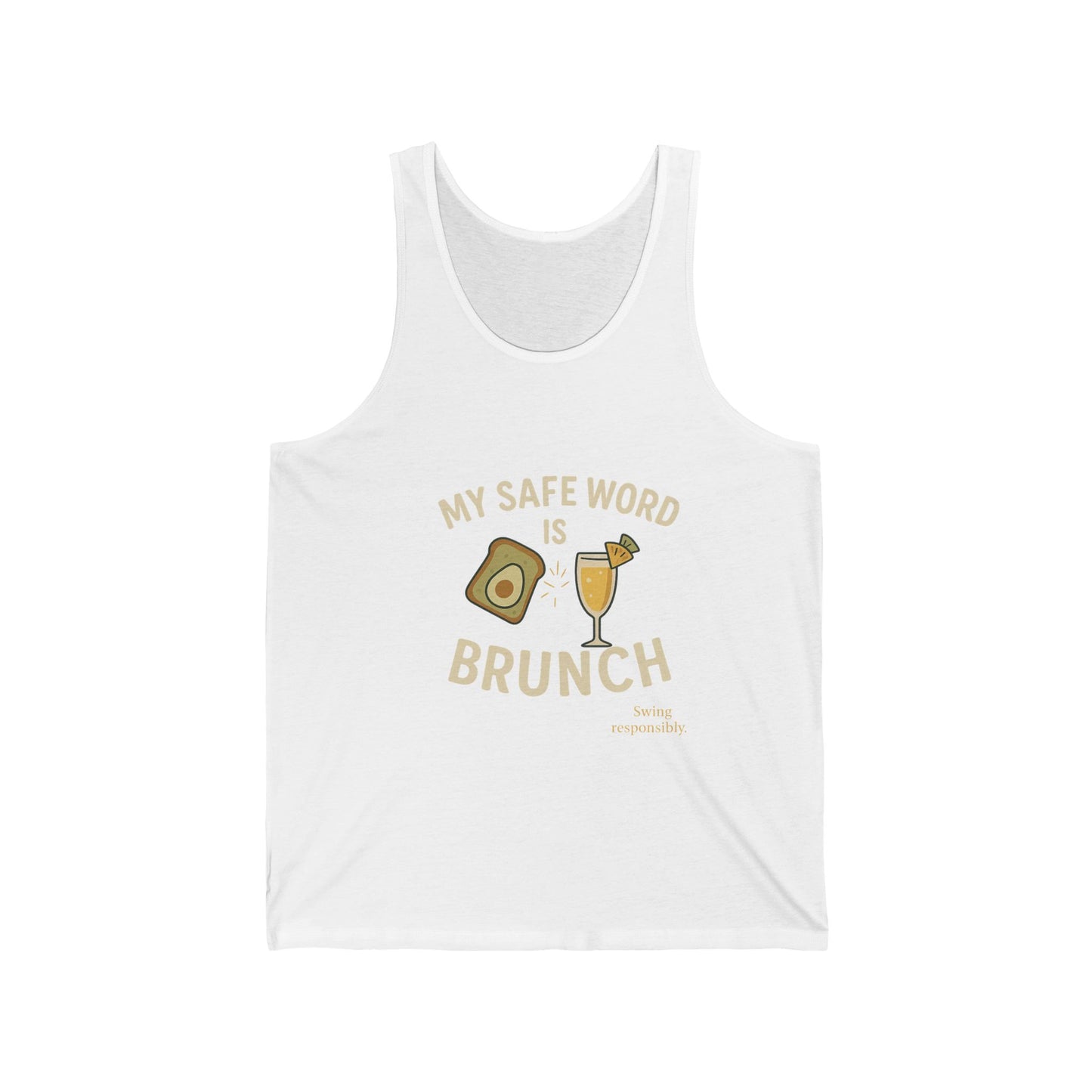 Funny Avocado Brunch Tank Top, Unisex Jersey Tank, Summer Party Wear, Gift for Foodies, Weekend Vibes, Perfect for Brunches, Casual Wear