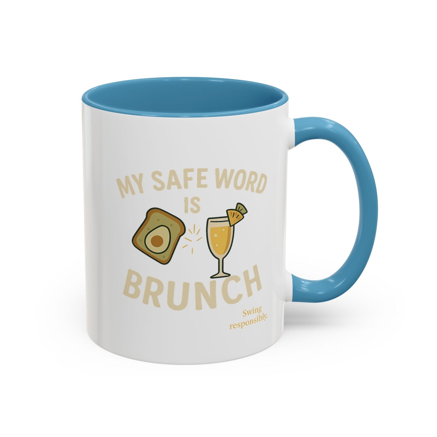 Brunch-Themed Coffee Mug, My Safe Word is Brunch, Fun Gift for Foodies, Stylish Kitchen Decor, Unique Coffee Lover's Gift