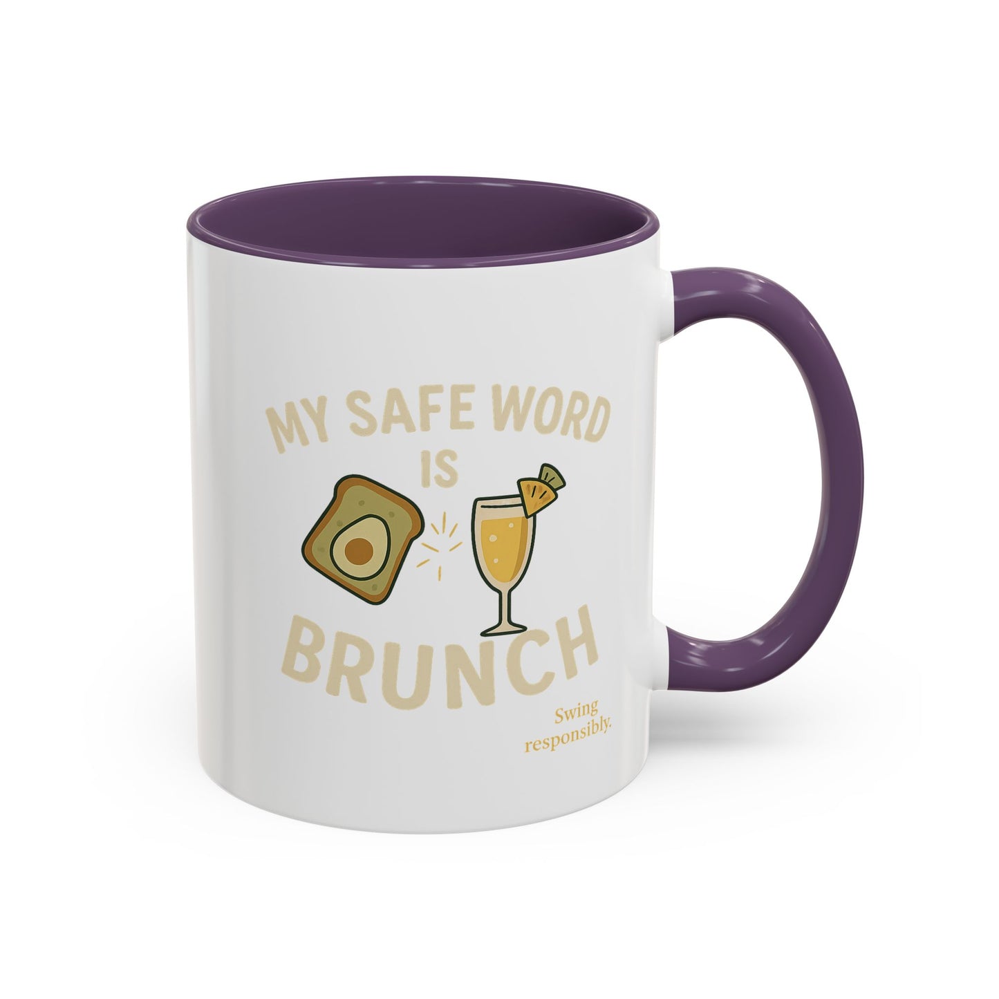 Brunch-Themed Coffee Mug, My Safe Word is Brunch, Fun Gift for Foodies, Stylish Kitchen Decor, Unique Coffee Lover's Gift