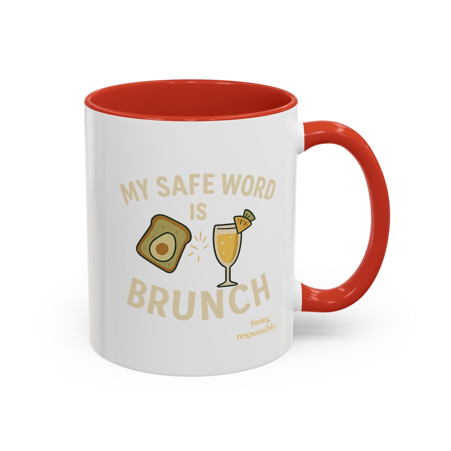 Brunch-Themed Coffee Mug, My Safe Word is Brunch, Fun Gift for Foodies, Stylish Kitchen Decor, Unique Coffee Lover's Gift