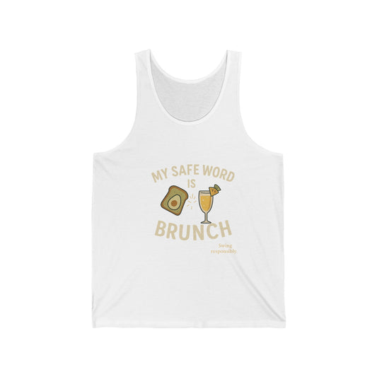 Funny Avocado Brunch Tank Top, Unisex Jersey Tank, Summer Party Wear, Gift for Foodies, Weekend Vibes, Perfect for Brunches, Casual Wear