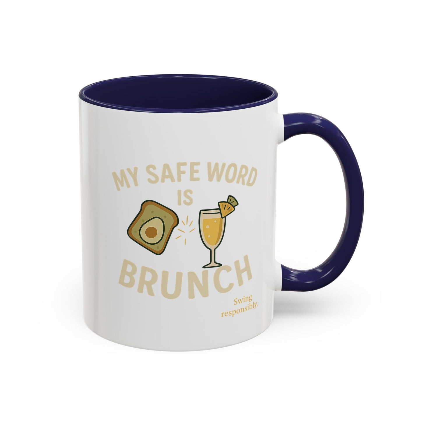 Brunch-Themed Coffee Mug, My Safe Word is Brunch, Fun Gift for Foodies, Stylish Kitchen Decor, Unique Coffee Lover's Gift